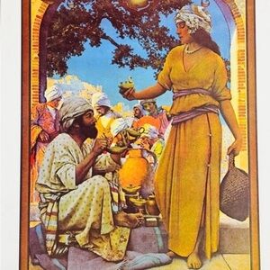 LAMP SELLER OF BAGHDAD Original Vintage Print Poster Maxfield Parrish Art Deco